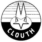 Dieses Logo benutze das Unternehmen parktisch schon vor 1900 bis etwa den 1960er Jahren. Der Dom symbolisiert den Kölner Dom, der Stern verweist auf die Sternengasse, den ersten Firmensitz und die Linien zeigen die Rheinwellen. Die schwarze Farbe schließlich bezieht sich auf den Werkstoff Gummi. Im Volksmund hieß das Unternehmen "Dä Clouth" und man arbeitet "beim Clouth".