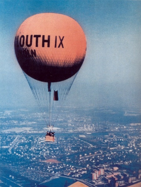 Fahrender Gasballon Clouth IX Ende der 1950er Jahre.
